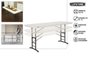 MESA PLEGABLE AJUSTABLE 183X76XH61X91CM