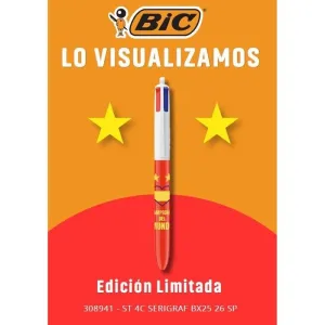 C/25 BOLIGRAFO BIC 4 COLORES CAMPEONES DEL MUNDO 2
