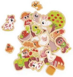 IMANES GRANJA 24 PIEZAS MADERA