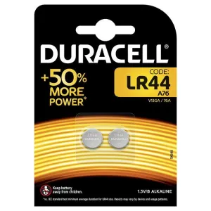 SET 2 PILA BOTON ALCALINA DURACELL LR44 1,5V BLISTER