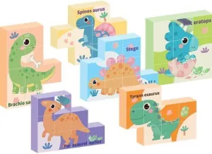 PUZZLE 9 CUBOS 3 CM MAGNETICOS - 6 DINOSAURIOS 