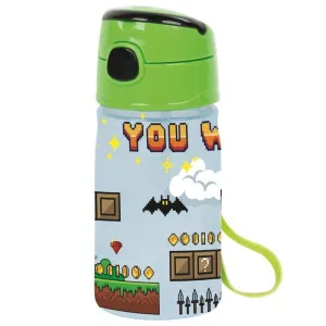 BOTELLA PLASTICO CON PAJITA GAMER JUNIOR