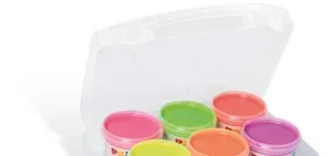 MALETIN PINTURA DEDOS 6 COLORES FLUOR NEON 6X100 G