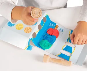 KIT ESTAMPADOR SELLO MADERA Y PLASTILINA BABY