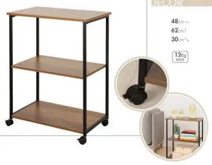 ESTANTERIA CON RUEDAS 3 BALDAS 48X30XH62CM