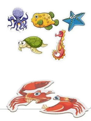 SET 6 PUZZLES INFANTILES ANIMALES 2 Y 3 PIEZAS