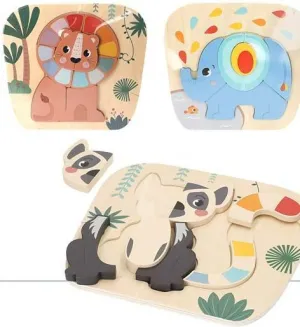 ENCAJABLE MADERA ANIMALES JUNGLA