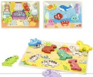 PUZZLE MADERA ANIMALES 7 FIGURAS