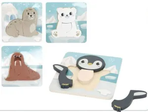 MINI PUZZLE MADERA ANIMALES POLARES