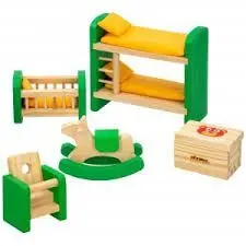 SET MUEBLES MADERA (PARA CASITA MUÑECAS)+3A