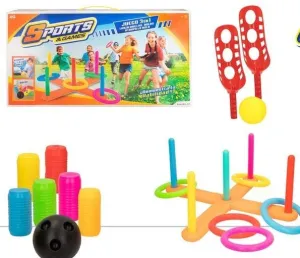 JUEGO 3 EN 1 LANZA ANILLAS Y BOLO
