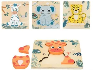 PUZZLE ENCAJABLE MADERA ANIMAL SELVA