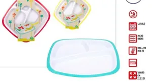 PACK 18 BANDEJA COMEDOR COMPARTIMENTADA 22,5X21 CM