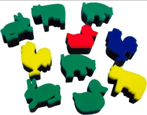 SET 10 ESPONJAS ESTAMPACION ANIMALES GRANJA
