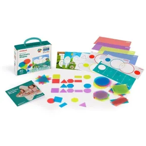 JUEGO FORMAS GEOMETRICAS TRANSLUCIDAS 40 PIEZAS MESA LUZ