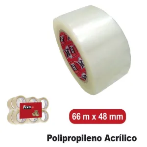 CINTA EMBALAR TRANSPARENTE 48X66 PP ACRILICO TRANSPARENTE