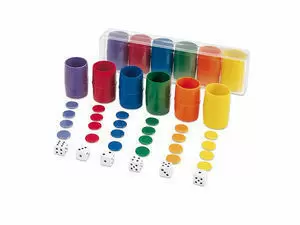 DADOS Y FICHAS PARCHIS 6 JUGADORES EN CAJA DE PLASTICO