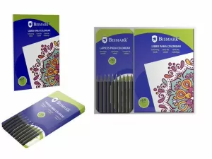 LIBRO DE MANDALAS PARA COLOREAR + 10 LAPICES COLORES