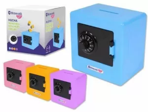 HUCHA CAJA FUERTE NIÑOS COLORES SURTIDOS 9X9X2.5CM 