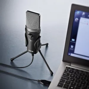 MICROFONO USB CON SOPORTE DE TRIPODE IDEAL PARA PC PORTATIL