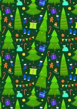 PAPEL REGALO BOBINA NAVIDAD 31CM VERDE