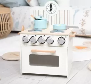 COCINA CON HORNO DE MADERA RELOJ Y ACCESORIOS INCLUIDOS 32 X 26 X 47 CM
