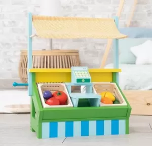 SUPERMERCADO MADERA SOBREMESA CON TOLDO Y CAJA REGISTRADORA INCLUIDOS 34 X 20 X 45,2 CM