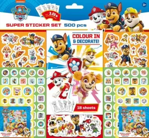 SUPER SET DE 500 PEGATINAS DE PAW PATROL PATRULLA
