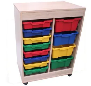 CUBETERO DOBLE ACCESO, 2 COLUMNAS CON RUEDAS