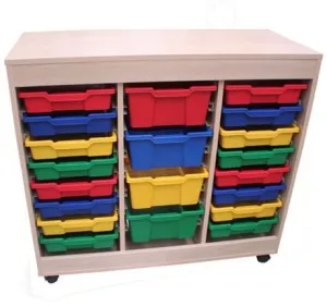 CUBETERO DOBLE ACCESO, 3 COLUMNAS CON RUEDAS