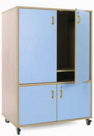 MUEBLE ARMARIO CON RUEDAS Y CERRADURA 90X60X134 CM