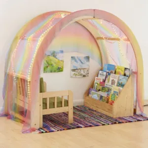 ARCO REFUGIO PARA INTERIOR CON TELA ARCOIRIS 135X160X80 CM