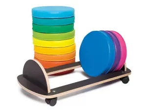 CARRO BAJO CON 12 COJINES CON FUNDA PVC