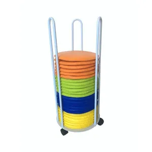 CARRO MET. CON 24  PUFS DIAMETRO 30 Y 3 CM GROSOR