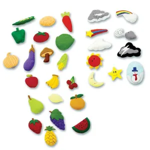 SET METEREOLOGÍA FRUTAS Y VERDURAS CON VELCRO PARA FRANELOGRAMA