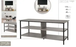 MESA Y ZAPATERO EFECTO CEMENTO 110X40XH45CM