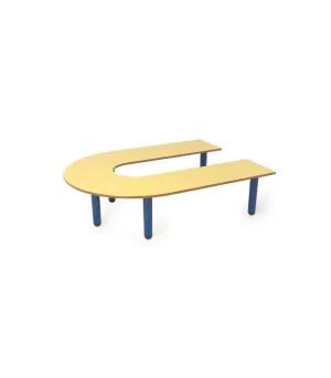 MESA EN U 2 ALTURAS PATAS POLIPROPILENO